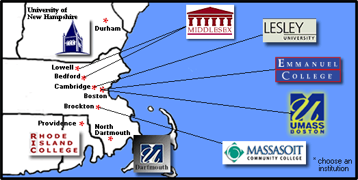 map of necit institutions
